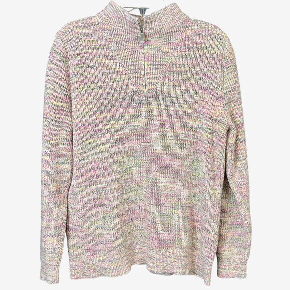 Lands' End Sweaters - Lands End womens XL Drifter sweater quarter zip cotton pink
